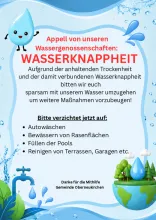 Aufruf zum Wasser sparen